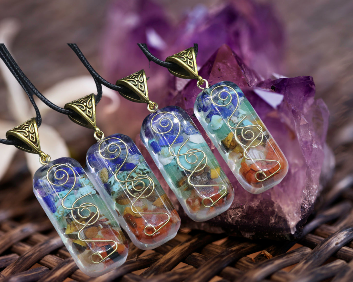 7 Chakra Healing Pendant Large