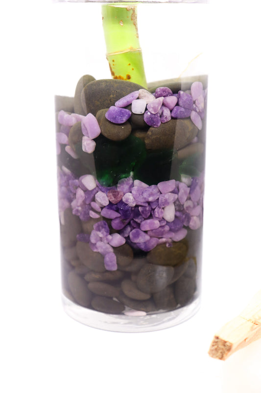 Lepidolite Aura Healing Vase: emotional healing, balance, purification, relaxation, & stress relief.